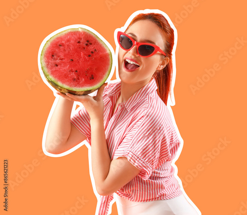 Young woman with fresh wate...