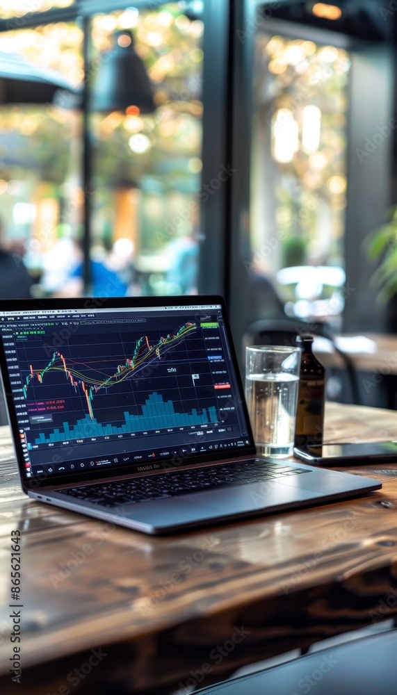 Stock trading on laptop with market analysis, investing, sony a7iii 35mm lens business photo Stock trading on laptop with market analysis, investing, sony a7iii 35mm lens business photo