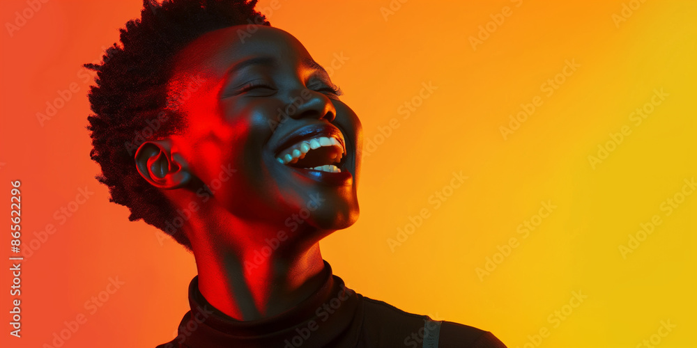 Portrait of beautiful black young woman smiling Portrait of beautiful black young woman smiling