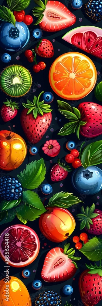 custom made wallpaper toronto digitalVibrant Fruit Abstract Background