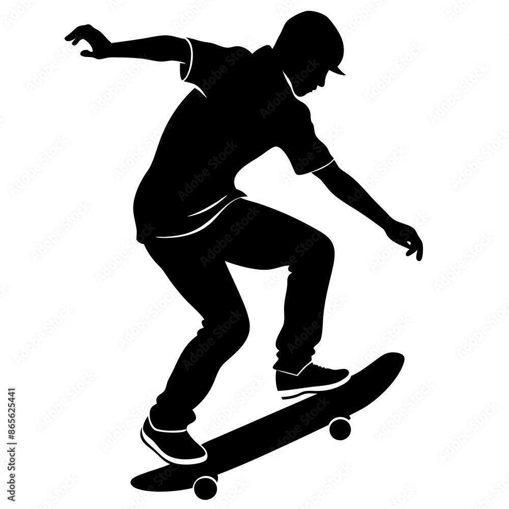 Obraz premium Skateboarder vector silhouette