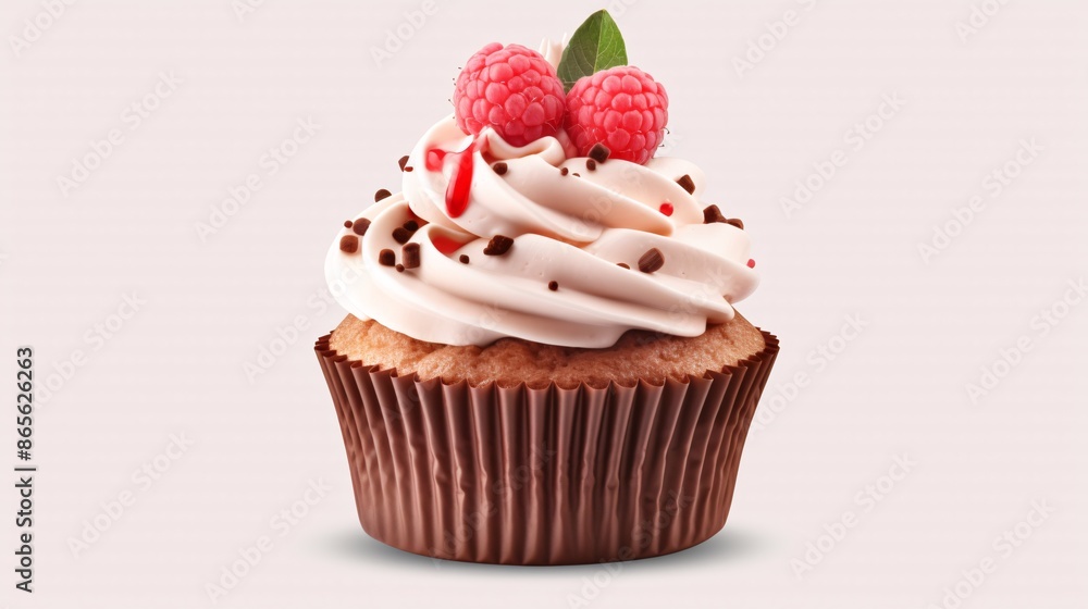 A delicious cupcake with colorful sprinkle and icing. A delicious cupcake with colorful sprinkle and icing.