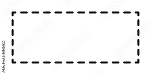 Dashed line square frame. isolated on white background.