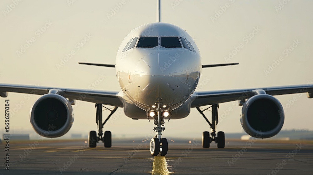 Fototapeta premium Close-Up of Jetliner Front Section