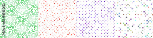 Seamless pentagram star pattern set