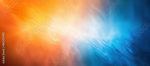 A colorful abstract background with a blue, orange and yellow color. AI.