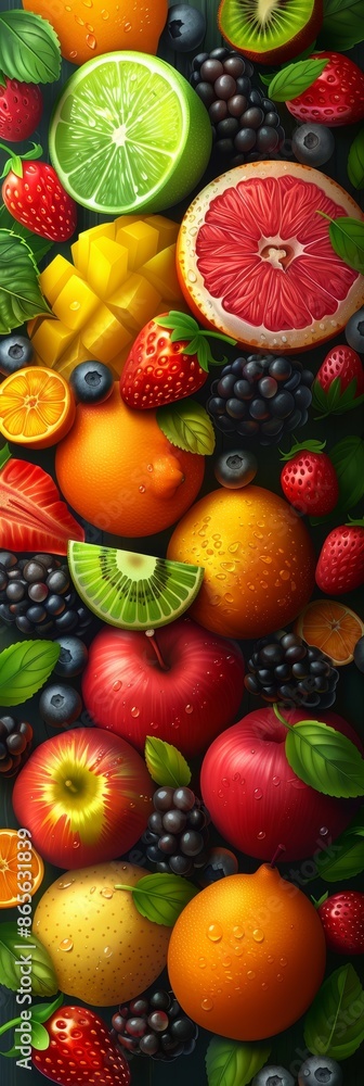Colorful Fruit Abstract Background Colorful Fruit Abstract Background
