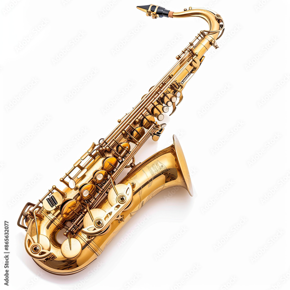 Obraz premium Saxophone isolated on white background