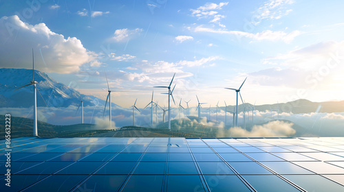 wind turbines in a wind park photo