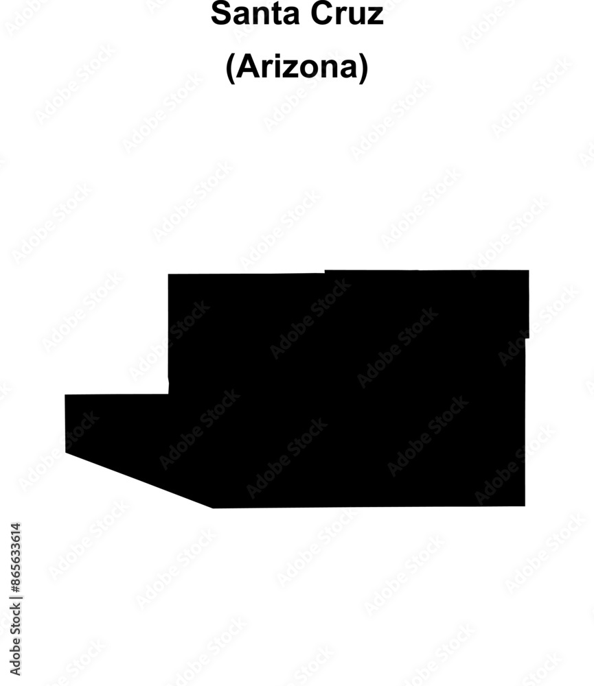 Santa Cruz County (Arizona) blank outline map Santa Cruz County (Arizona) blank outline map