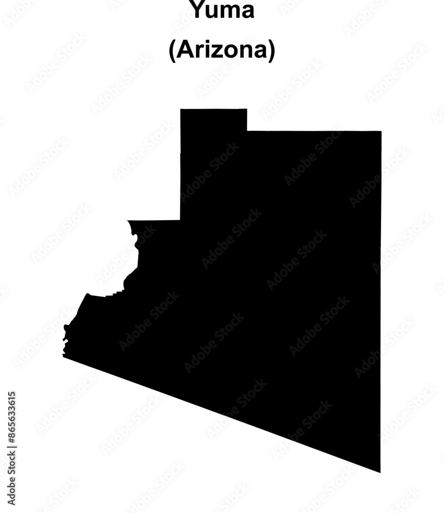 Yuma County (Arizona) blank outline map Yuma County (Arizona) blank outline map