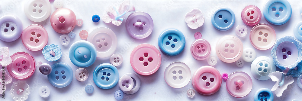 Pastel-Colored Buttons and Sequins Pastel-Colored Buttons and Sequins