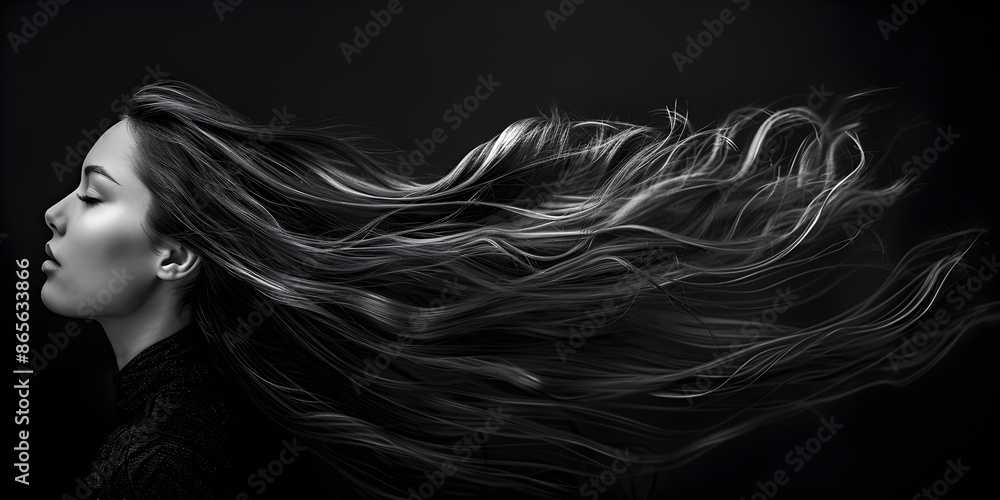 Portrait of a girl with long hair Portrait of a girl with long hair