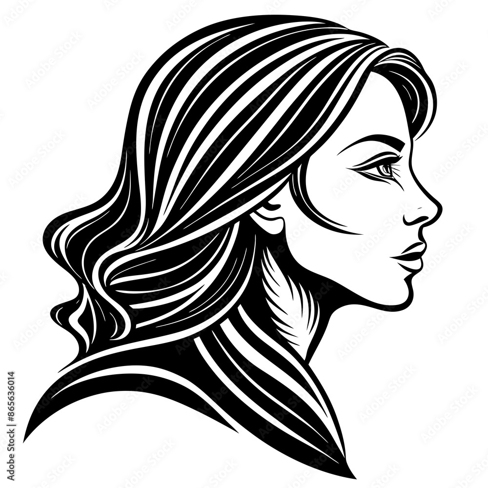 woman with hair logo icon vector illustration. woman with hair logo icon vector illustration.