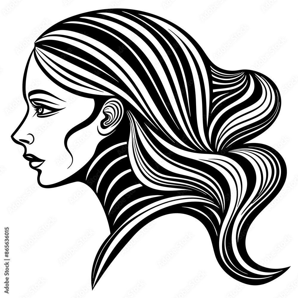 woman with long hair logo icon vector illustration. woman with long hair logo icon vector illustration.