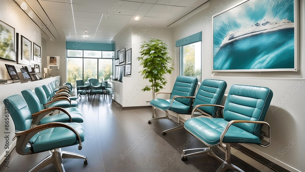 Dental office waiting area with magazines Dental office waiting area with magazines