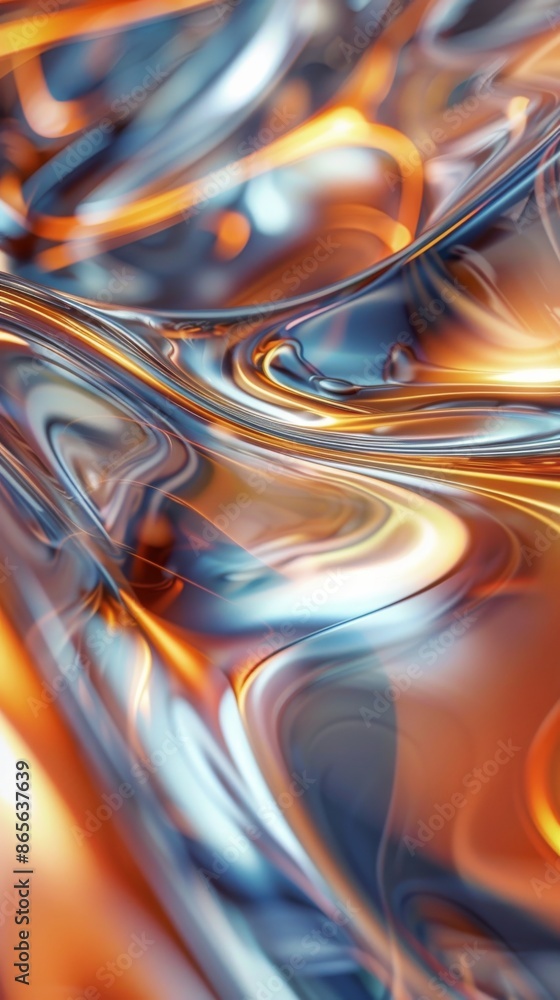 Abstract fluid metallic and orange background Abstract fluid metallic and orange background