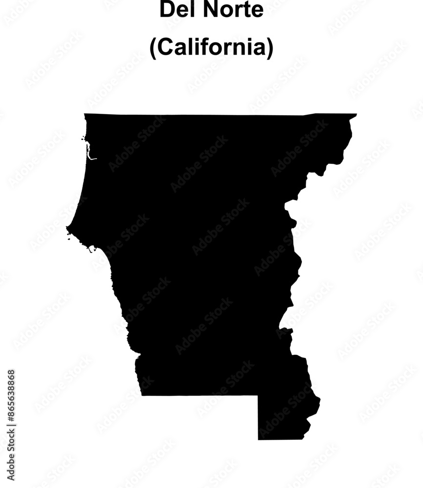 Del Norte County (California) blank outline map Del Norte County (California) blank outline map