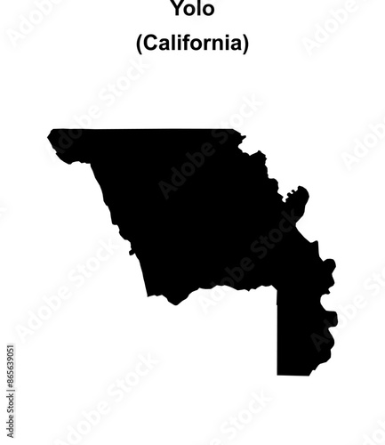 Yolo County (California) blank outline map