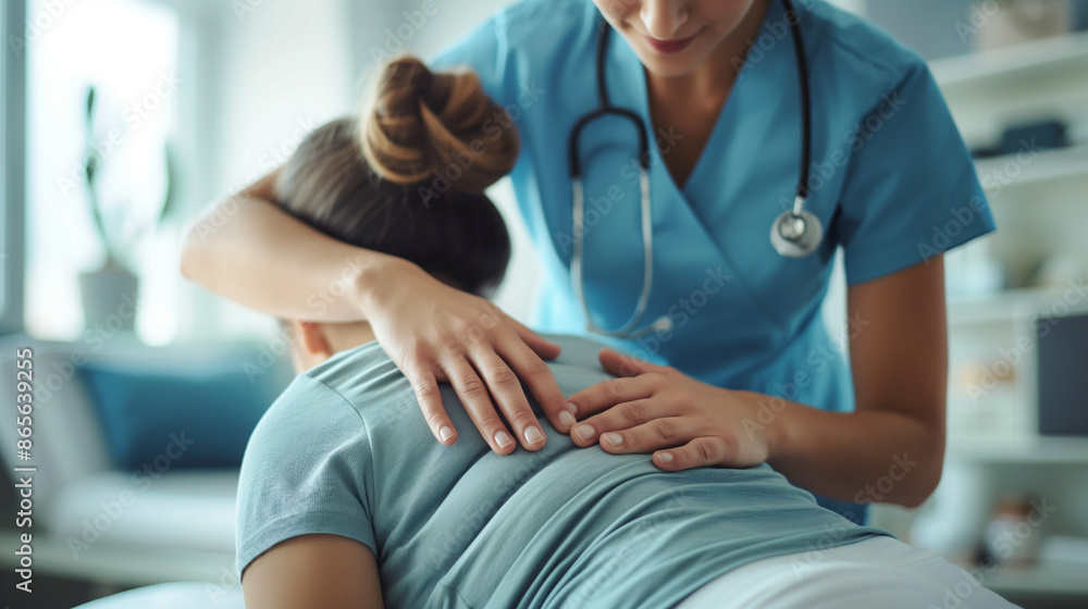 An orthopedic doctor examines the patient in the hospital An orthopedic doctor examines the patient in the hospital