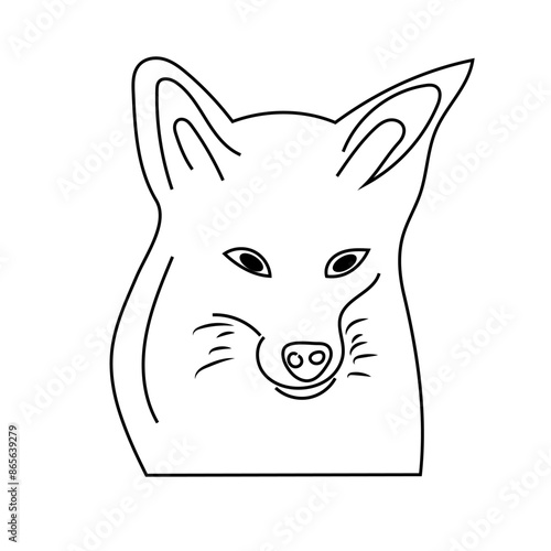Hand Drawn icon of Andean Fox or Zorro Culpeo