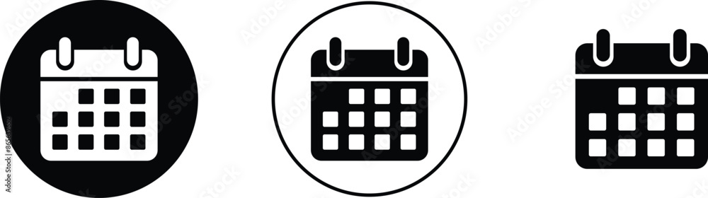 Calendar icons set. Containing date, schedule, month, week, appointment, agenda, organization and event symbol flat line vector collection isolated on transparent background for graphic and web design Calendar icons set. Containing date, schedule, month, week, appointment, agenda, organization and event symbol flat line vector collection isolated on transparent background for graphic and web design