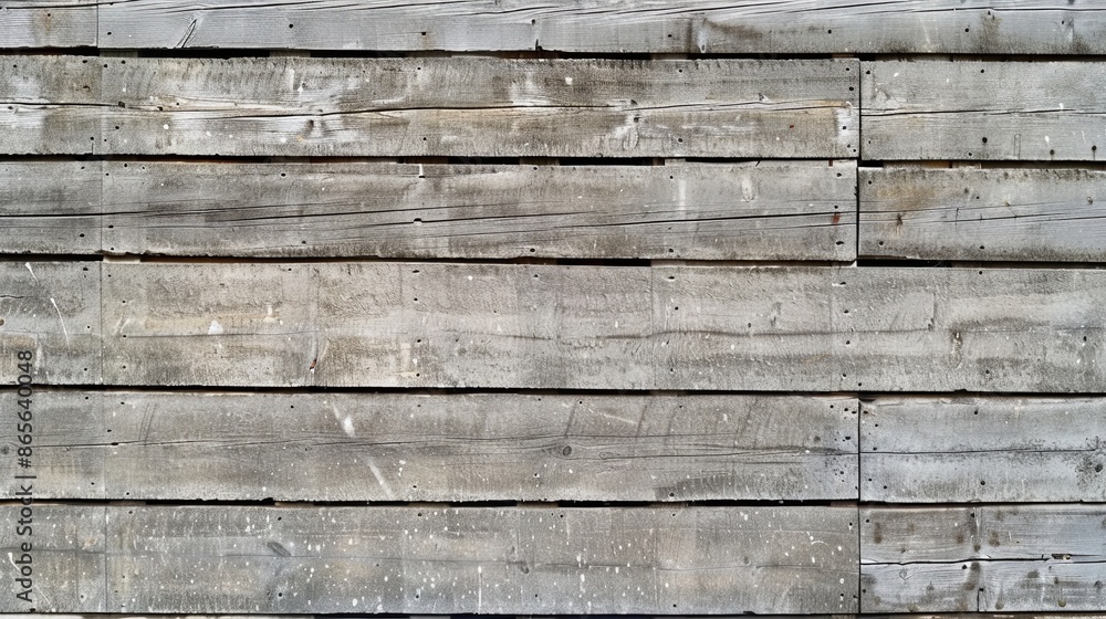 Fototapeta premium Weathered Wooden Planks on Concrete City Wall