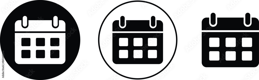 Calendar icons set. Containing date, schedule, month, week, appointment, agenda, organization and event symbol flat line vector collection isolated on transparent background for graphic and web design Calendar icons set. Containing date, schedule, month, week, appointment, agenda, organization and event symbol flat line vector collection isolated on transparent background for graphic and web design