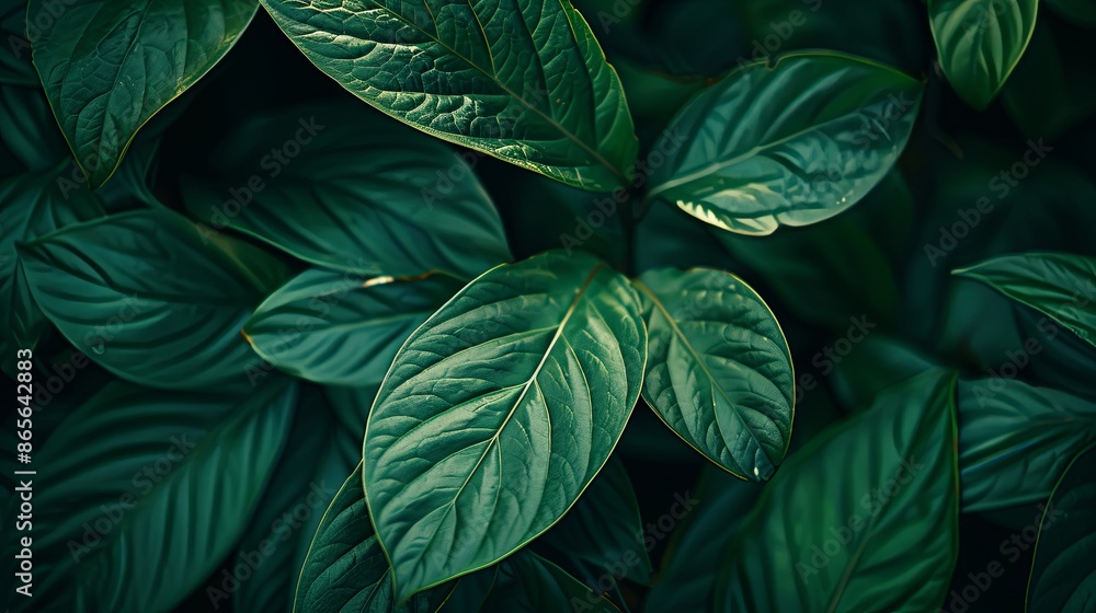 Green tropical plant close-up. Green tropical plant close-up.