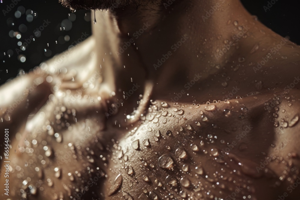Fototapeta premium Water Drops on Skin After a Shower
