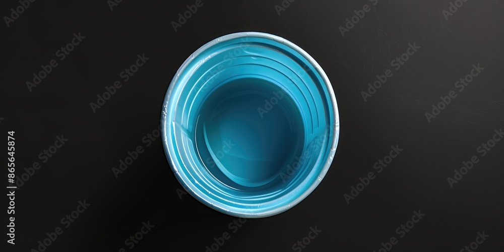 A close-up view of a blue bowl sitting on a black surface A close-up view of a blue bowl sitting on a black surface