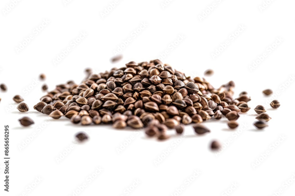 A pile of seeds sitting on a white surface, great for illustrations or design projects A pile of seeds sitting on a white surface, great for illustrations or design projects