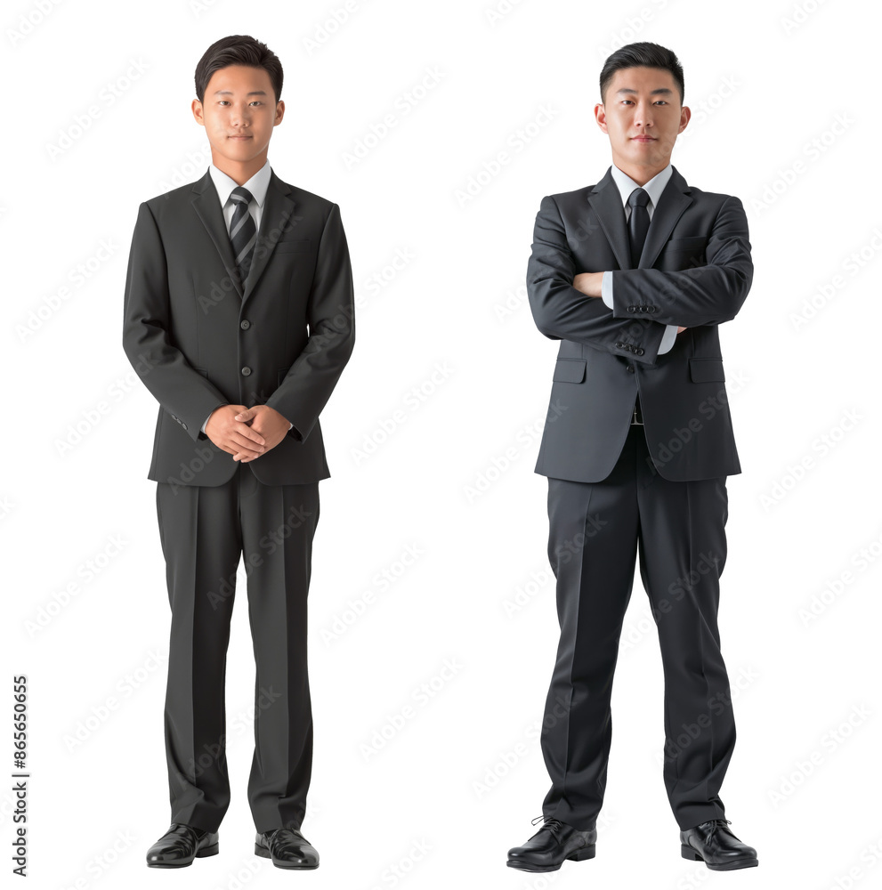 Asian man in formal clothes - front desk manager or concierge. Person isolated on transparent background. Generative AI Asian man in formal clothes - front desk manager or concierge. Person isolated on transparent background. Generative AI