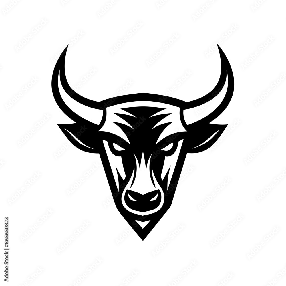 Black and white bulls head illustration for animalthemed art logos Black and white bulls head illustration for animalthemed art logos