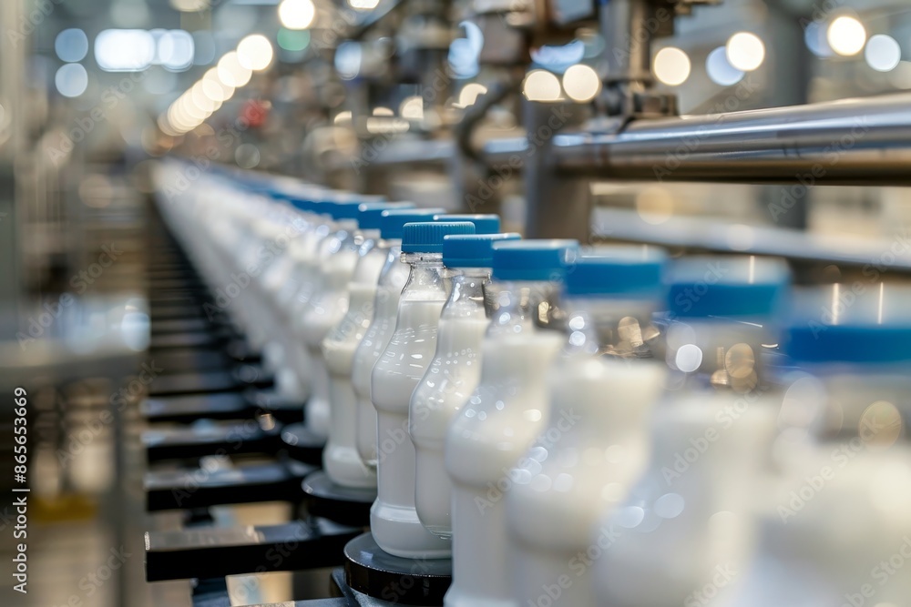Streamlined bottled milk production line in a typical factory for enhanced manufacturing efficiency Streamlined bottled milk production line in a typical factory for enhanced manufacturing efficiency