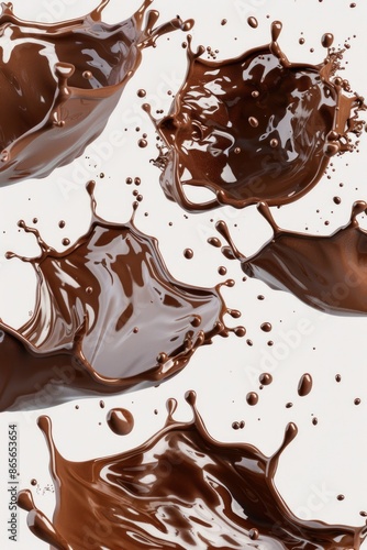 Stacked chocolate splashes with varying shapes and sizes