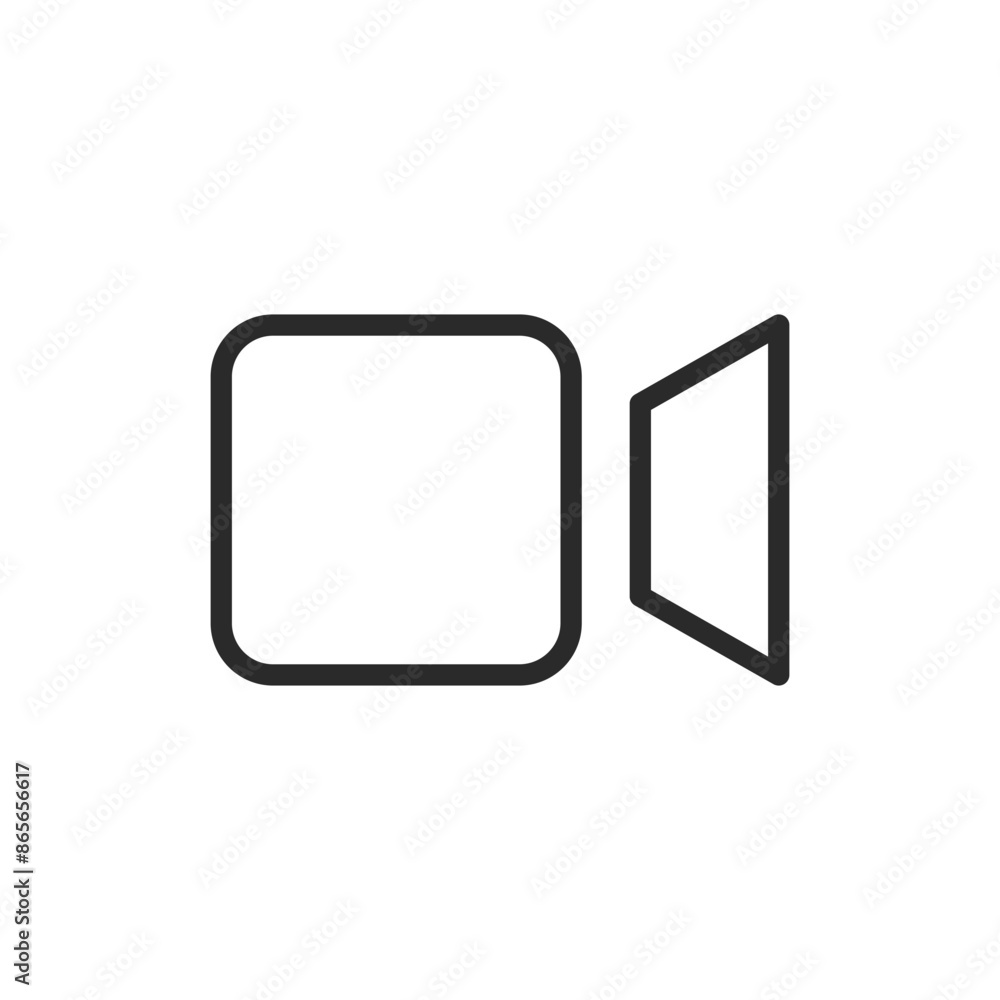 Video camera, linear style icon. video camera for recording or streaming. Editable stroke width. Video camera, linear style icon. video camera for recording or streaming. Editable stroke width.