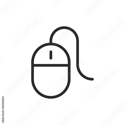Computer mouse, linear style icon. computer mouse for navigation and interaction. Editable stroke width.