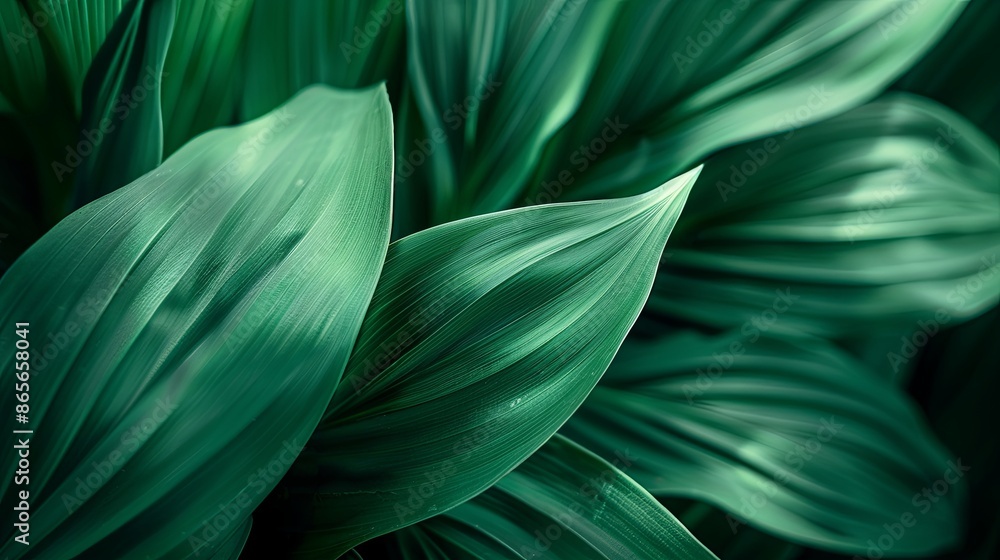 Green tropical plant close-up Green tropical plant close-up