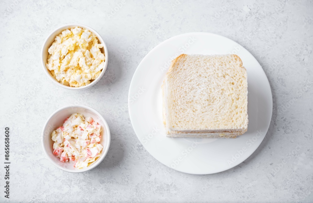 Crab sticks eggs potato salad sandwich. Inkigayo sandwich Crab sticks eggs potato salad sandwich. Inkigayo sandwich
