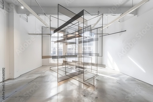 A modern, minimalist art installation inspired by contemporary style trends