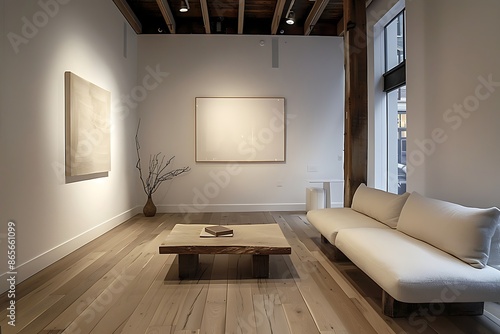 A modern, minimalist art installation inspired by contemporary style trends