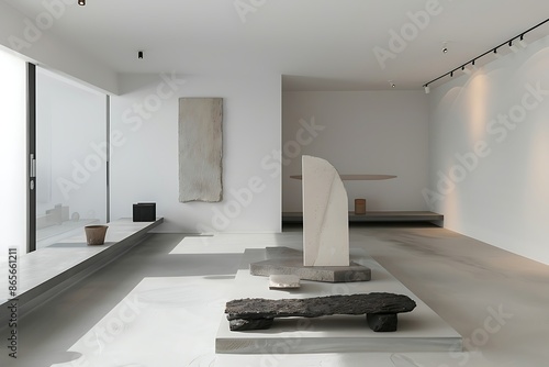 A modern, minimalist art installation inspired by contemporary style trends