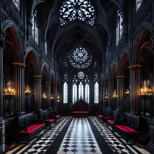 large dark gothic cathedral, ai-generatet © Dr. N. Lange