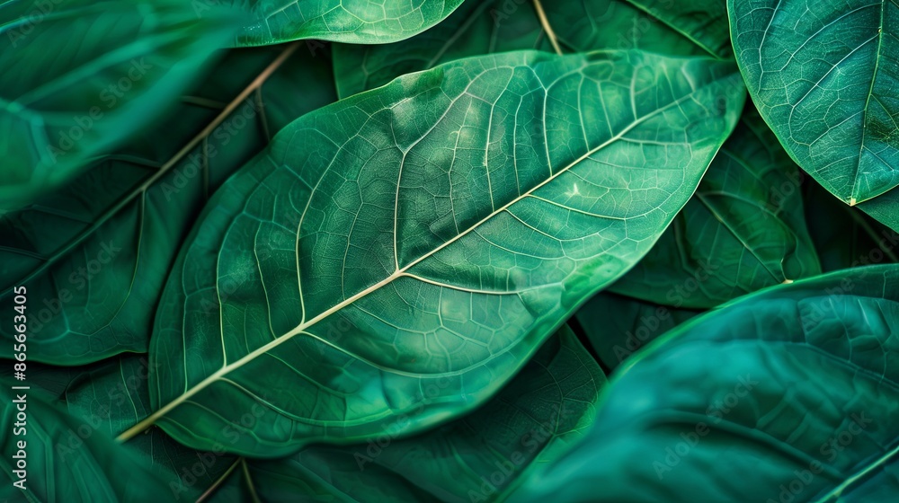 Green tropical plant close-up Green tropical plant close-up