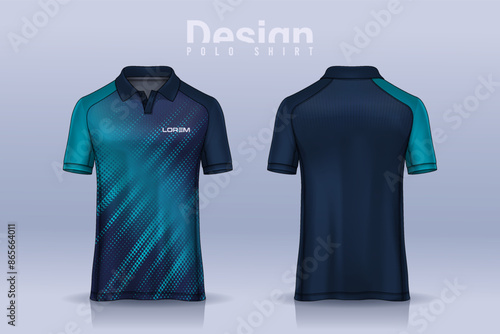 t-shirt polo templates design. uniform front and back view.	