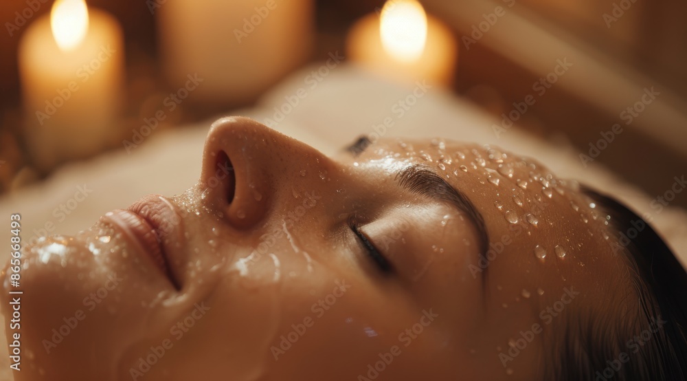 Relaxing spa treatment with moisturizing face mask Relaxing spa treatment with moisturizing face mask