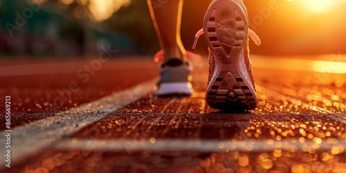Athlete running on a treadmill at start