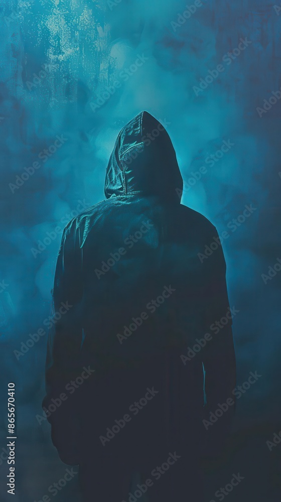 man in a hooded jacket standing in front of a cloudy sky man in a hooded jacket standing in front of a cloudy sky