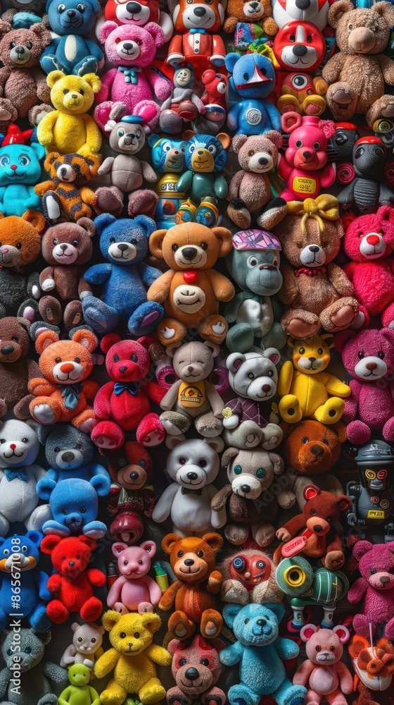 large pile of stuffed animals with eyes and noses large pile of stuffed animals with eyes and noses